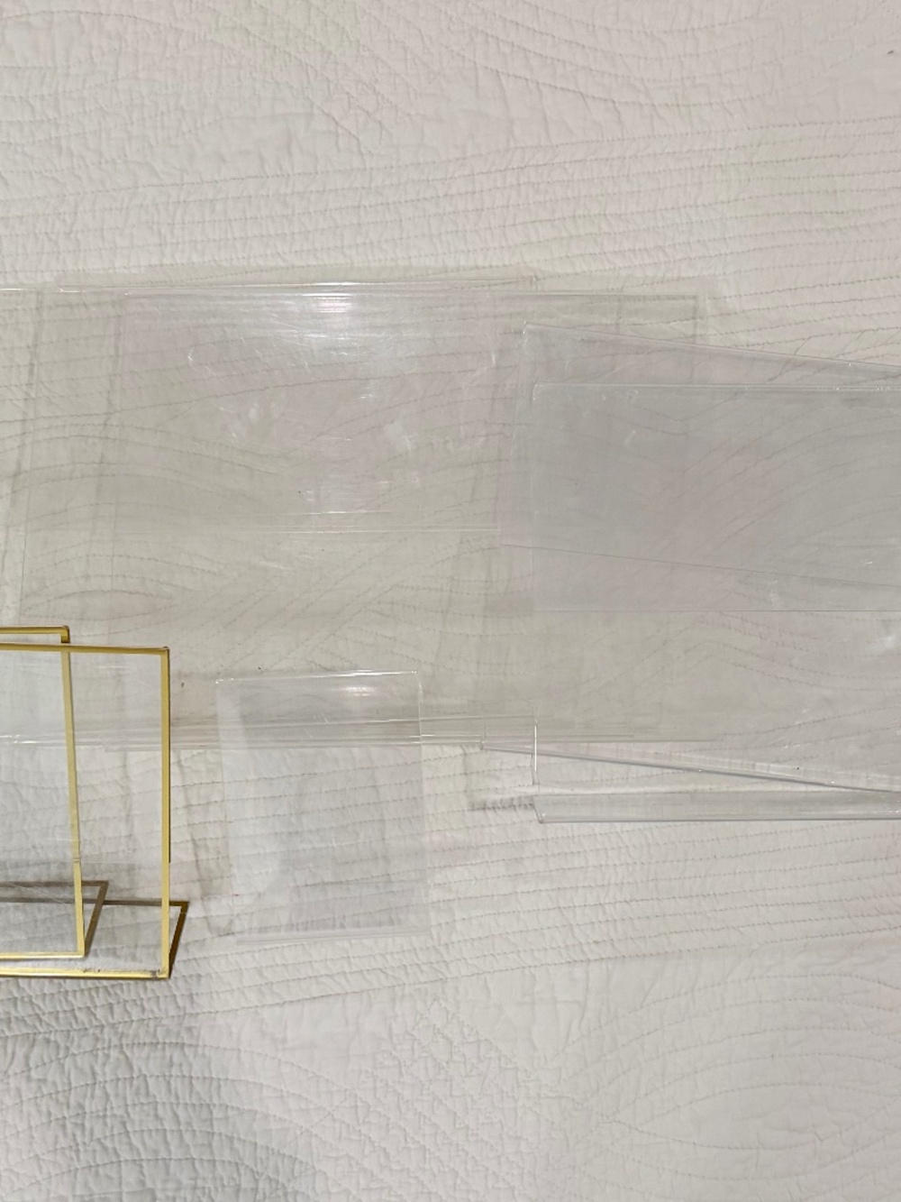 Acrylic Sign Holders and Gold Metal Frames Set